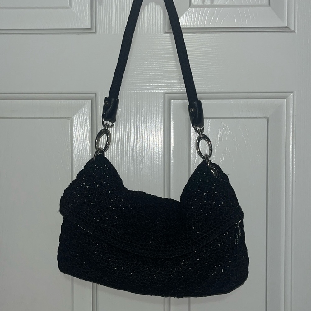 Black Sparkle Crochet Purse